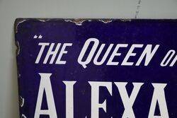 Early and Rare Antique Alexandra Oil Double Sided Enamel Sign 