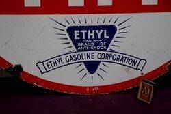 Esso Ethyl Round Double Sided Enamel Sign 