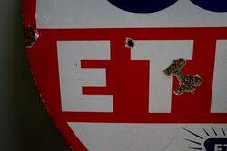 Esso Ethyl Round Double Sided Enamel Sign 