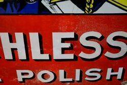 A Rare Matchless Metal Polish Pictorial Enamel Sign 