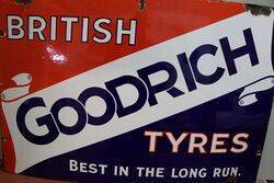 British Goodrich Tyres Enamel Advertising Sign 