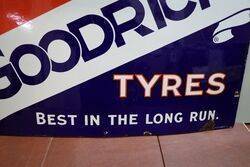 British Goodrich Tyres Enamel Advertising Sign 