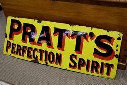 Early Pratts Perfection Spirit Enamel Sign 
