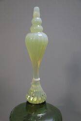 Victorian Swirl Green Glass Bell with Vaseline Handle 
