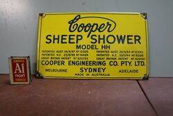 Small Cooper Sheep Shower Enamel Sign