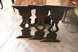 A Lovely Early C20th Oak Nest of 3 Tables 