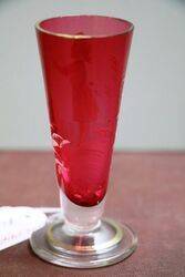 Antique Mary Gregory Ruby Flute Glass 