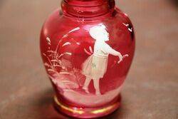 Antique Mary Gregory Ruby Glass Vase 