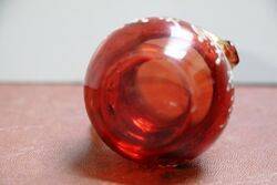 Antique Miniature Mary Gregory Ruby Glass Jug 