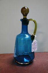 Antique Blue Glass Mary Gregory Wine Jug 