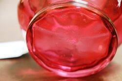 Antique Ruby Glass Mary Gregory Trinket Bowl 