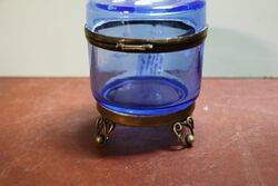 Antique Blue Glass Mary Gregory Casket 