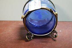 Antique Blue Glass Mary Gregory Casket 