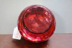 Antique Bohemian Glass Ruby Trinket Bowl 