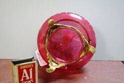 Stunning Antique Bohemian Ruby Glass Casket  