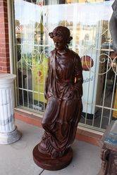 Cast Iron Neoclassical Maiden Garden Statue 