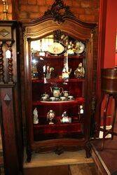 Antique French Carved Walnut Vitrine 