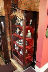 Antique French Carved Walnut Vitrine 