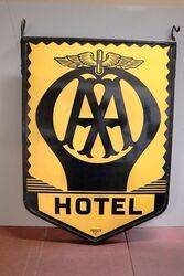 A Vintage AA Hotel Framed Double Sided Hanging Sign 
