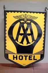 A Vintage AA Hotel Framed Double Sided Hanging Sign 