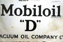 Small Vintage Gargoyle Mobiloil D Enamel Sign 