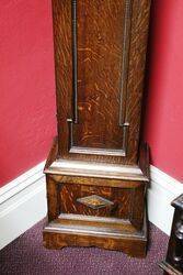 Early C20th English Oak Grandmother Clock 