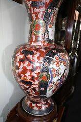 Large C20th Temple Size Japanese Imari Vase on Stand  