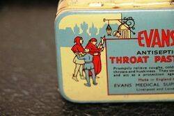 Vintage Evans Throat Pastilles Tin