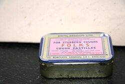 Vintage Folks Cough Pastilles Tin 