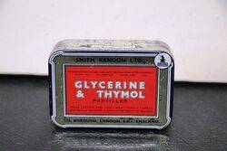 Vintage Glycerine and Thymol Pastilles Tin 