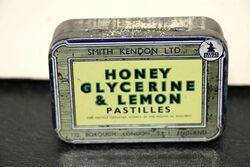 Vintage Honey Glycerine and Lemon Pastilles Tin 