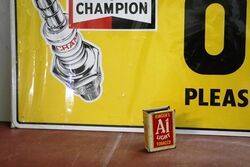 Champion New Old Stock Spark Plug Tin Sign 