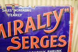 A Large and Early Admiralty Serges Enamel Advertising Sign