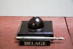 Rare DELAGE Bakelite Inkwell Pen Holder 