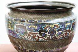 Large Chinese Bronze Cloisonne Jardiniere 