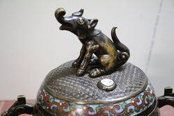 Vintage Chinese Bronze Cloisonne Censer 