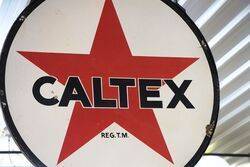 CALTEX Round Double Sided Enamel Advertising Sign 