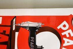 Genuine Vintage PFAFF Pictorial Sewing Machine Enamel Sign