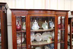 Antique Walnut Bow Front Single Door Display Cabinet 
