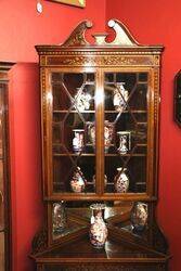 Superb Antique Edwards and Roberts Inlaid Corner Cabinet 