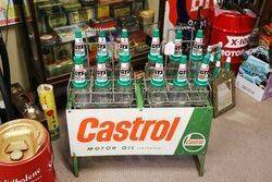 Double Sided Tin Castrol Signs 12 Bottle Rack 