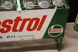 Double Sided Tin Castrol Signs 12 Bottle Rack 