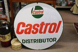 A Vintage Castrol L Round Enamel Advertising Sign 