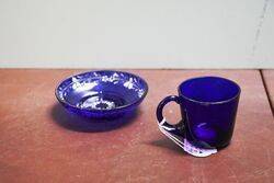 Antique Miniature Mary Gregory Cup and Saucer 