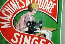 Stunning Early Singer Sewing Machines Pictorial Sign 
