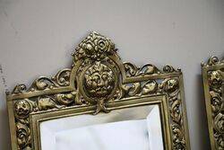 Pair of Polished Brass Framed Easel Mirrors 