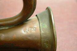 A Vintage English Military Copper Bugle with Brass Trim 