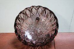 Art Deco Amethyst Glass 3 Footed Bowl 