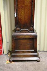 Early C20th Oak Brass Face Grandmother Clock 