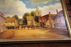 Original Oil On Canvas Painting of Lacock Wiltshire 